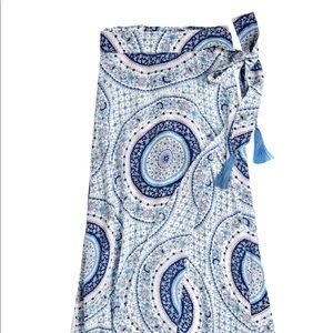 Calypso St. Barth Blue and White Midi Skirt